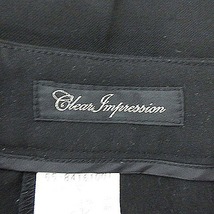 クリアインプレッション CLEAR IMPRESSION パンツ テーパード ジップフライ センタープレス 無地 3 黒 ブラック レディース_画像6
