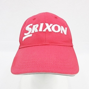 スリクソン SRIXON ゴルフ キャップ 帽子 ロゴ 刺繍 綿 赤 白 レッド ホワイト F メンズ