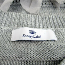 アーバンリサーチ サニーレーベル URBAN RESEARCH Sonny Label ニット カットソー 五分袖 ラウンドネック リボン F グレー レディース_画像5