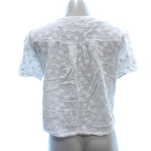 エミプラス emi+ シャツ ブラウス ノーカラー 刺繍 半袖 白 ホワイト /AU レディース_画像2