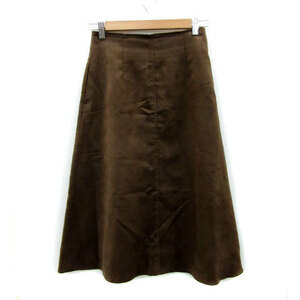  La Totalite La TOTALITE flair skirt long height suede style 36 Brown tea color /MS17 lady's 