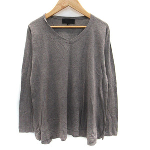  Untitled UNTITLED knitted cut and sewn long sleeve V neck silk cashmere .0 gray /SM31 lady's 