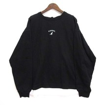 未使用品 カンゴール KANGOL バックデザイン ロンT カットソー Tシャツ 長袖 レースアップ ブラック 黒 M KPlC-00101 レディース_画像1