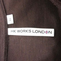 エイチケーワークスロンドン HK WORKS LONDON カットソー 切替 総レース 七分袖 LL 茶 ブラウン /YK レディース_画像7