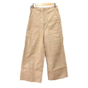  nano &ko-nano&co Baker pants wide chinos long 36 beige /CT lady's 