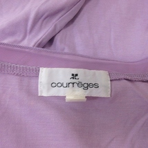 クレージュ courreges カットソー 切替 シフォン 半袖 40 紫 パープル /YI レディース_画像6