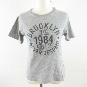 アーバンリパブリック URBAN REPUBLIC Tシャツ 半袖 プリント グレー 150 *A57 レディース