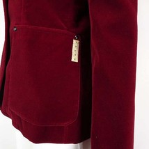 プライドインターナショナルデザイン PRIDE ジャケット ベロア テーラード ロゴ ポケット ストレッチ 2ボタン 長袖 M 赤 レッド レディース_画像5