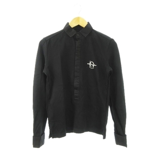  Untitled men UNTITLED MEN shirt cut and sewn half button long sleeve switch .... meat thickness embroidery one Point 46 black black /AH18 *