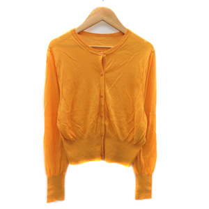  Rope ROPE cardigan middle height round neck plain 38 orange /YK20 lady's 