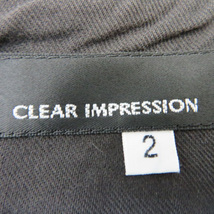 クリアインプレッション CLEAR IMPRESSION タイトスカート ひざ丈 スリット 無地 ウール 2 パープル /YK46 レディース_画像5