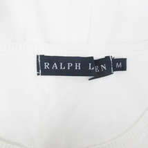 ラルフローレン RALPH LAUREN ニット カットソー 半袖 クルーネック 透け感 無地 M 白 ホワイト /FF18 レディース_画像5