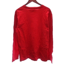 トミーヒルフィガー TOMMY HILFIGER カットソー Tシャツ ボートネック 刺繍 長袖 XL 赤 レッド /AU メンズ_画像2