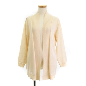  Rope ROPE beautiful goods cardigan 7 minute sleeve middle height button re abrasion nen. rayon . beige 38 lady's 