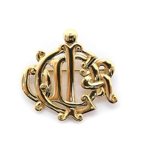 クリスチャンディオール Christian Dior 旧ロゴ ヴィンテージ ブローチ ゴールド色 /MF ■OS レディース