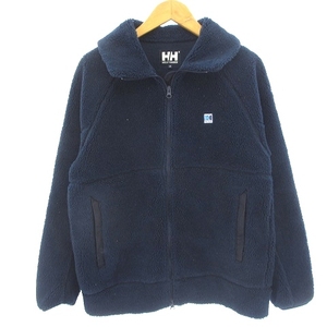 ヘリーハンセン HELLY HANSEN HE52281 ファイバーパイルジャケット フリース ジップアップ ロゴ ワンポイント ネイビー 紺 M アウター ■GY