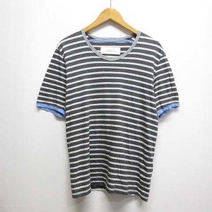 カーリー CURLY 半袖 ボーダー柄 Tシャツ カットソー 2 グレー テンセル混 カットソー 日本製 メンズ