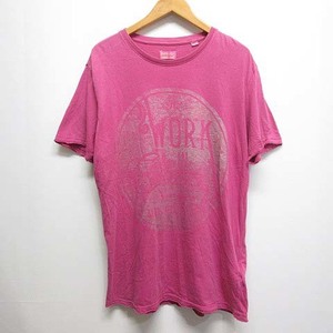 ディーゼル DIESEL 半袖 プリント Tシャツ カットソー L ピンク 正規品 メンズ