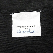 スティーブンアラン Steven Alan WORLD BASICS FOR Tシャツ カットソー 半袖 クルーネック 薄手 コットン 無地 3 黒 トップス メンズ_画像6