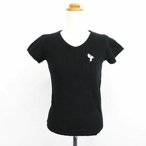  Roxy ROXY футболка cut and sewn короткий рукав V шея Logo хлопок S черный *EKM женский 