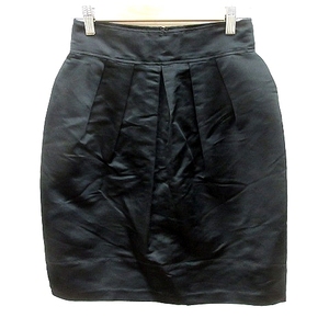  Donna Karan New York DKNY skirt pcs shape knee height silk silk 2 black black /RT lady's 