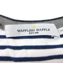 ワッフリッシュワッフル WAFFLISH WAFFLE カットソー Vネック ボーダー レース 長袖 1 紺 ネイビー /MN レディース_画像5