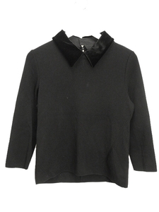 フォクシー FOXEY ベロアカラー セーター 2021AW 42 ブラック 黒 Velour Collar Sweater トップス ニット グレースウール レディース