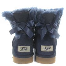 アグ オーストラリア UGG australia ミニベイリーボウ MINI BAILEY BOW ムートンブーツ リボン ショート 24cm 紺 ネイビー 1005062 /SR8 レ_画像6