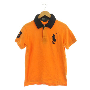 ポロ バイ ラルフローレン Polo by Ralph Lauren CUSTOM FIT ポロシャツ 半袖 ビッグポニー ナンバー3 刺繍 S オレンジ /MY ■GY09 メンズ