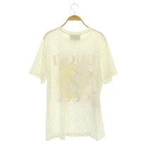 グッチ GUCCI ばなにゃ Tシャツ カットソー 半袖 プリント ビッグT イタリア製 S 白 ホワイト アイボリー 615044 /MY ■EC レディース_画像2