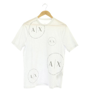 アルマーニエクスチェンジ A/X ARMANI EXCHANGE Tシャツ カットソー 半袖 コットン サークルロゴ プリント M 白 ホワイト