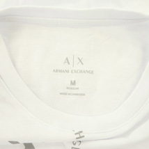 アルマーニエクスチェンジ A/X ARMANI EXCHANGE Tシャツ カットソー 半袖 コットン サークルロゴ プリント M 白 ホワイト_画像3