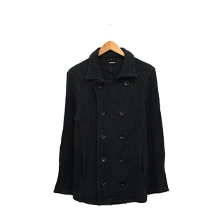  Hamnett HAMNETT coat outer pea coat cotton simple LL charcoal gray /KT31 lady's 