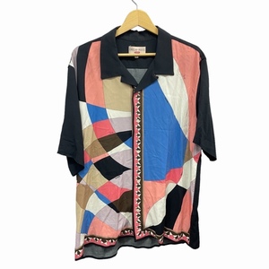 シュプリーム SUPREME x エミリオ プッチ Emilio Pucci 21SS S/S Shirt オープンカラー シャツ レーヨン 総柄 コラボ 半袖 マルチカラー XL