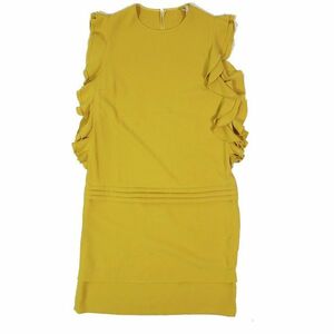 nmero Vent u-noN°21 dress One-piece knees height frill sleeve no sleeve crew neck yellow 38 lady's 