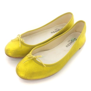 レペット Repetto バレエシューズ フラットシューズ パンプス ラウンドトゥ リボン メタル 靴 シューズ 39 24.7cm 黄色 イエロー