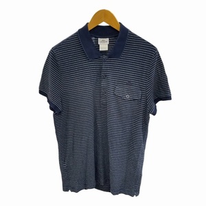 ラコステ LACOSTE ボーダー ポロシャツ 半袖 紺 ネイビー 4 ■GY06 0806 メンズ