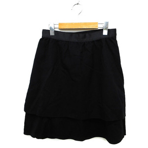 e Spee Be SPB skirt tia-do flair knee height wool . side Zip plain M black black /NT30 lady's 