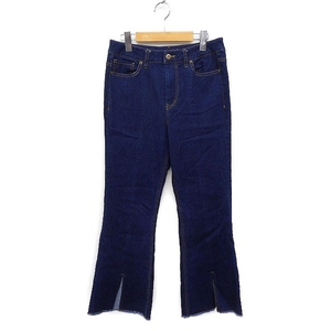  As Know As Pinky AS KNOW AS PINKY Denim jeans flare pants slit cut ... none M indigo navy blue /FT4 lady's 