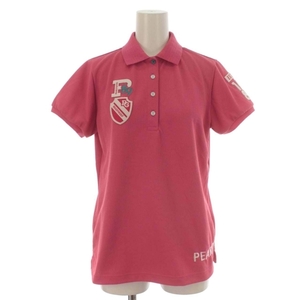 パーリーゲイツ PEARLY GATES 20SS ポロシャツ ワッペン ロゴ 半袖 1 M ピンク /DK レディース