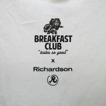 未使用品 BREAKFAST CLUB×Richardson コラボ プリントTシャツ カットソー グラフィック 半袖 白 ホワイト 黒 ブラック S 0809 メンズ_画像6