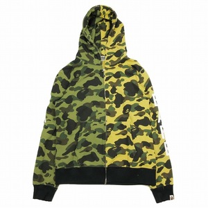 美品 アベイシングエイプ A BATHING APE BAPE 1st CAMO HALF FULL ZIP HOODIE カモフラ フルジップ フーディー スウェット パーカー 迷彩柄