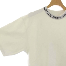 アクネ ストゥディオズ Acne Studios NAVID Tシャツ カットソー ハイネック 半袖 ロゴ ストレッチ XS 白 ホワイト /DK メンズ_画像3