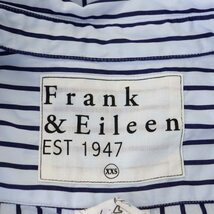 フランク&アイリーン Frank&Eileen 23SS EILEEN ストライプシャツ 長袖 スキッパー 前開き XXS ライトブルー 紺 ネイビー_画像3