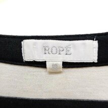 ロペ ROPE ランダムボーダー カーディガン 七分袖 M ブラック 黒 /FT31 レディース_画像3