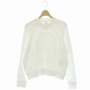  Hermes HERMES embroidery pull over sweat sweatshirt long sleeve 34 white white 2E4609DQ /CM #OS