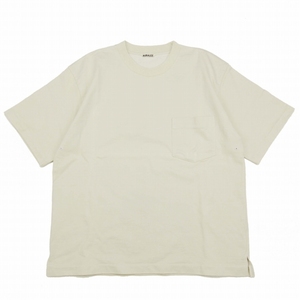 美品 19SS オーラリー AURALEE STAND-UP TEE スタンドアップ Tシャツ 半袖 ヘビーウェイト オーバーサイズ ボックスシルエット