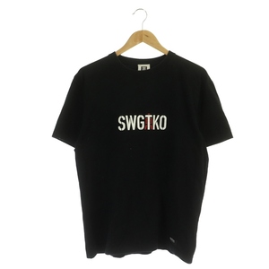 スワッガー SWAGGER Tシャツ カットソー 半袖 ロゴプリント L 黒 白 赤 /CX ■OS ■GY01 メンズ
