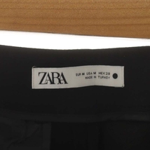 ザラ ZARA ベルト付きワイドクロップドパンツ テーパード ジッパーフライ USAM 黒 ブラック /DO ■OS レディース_画像3