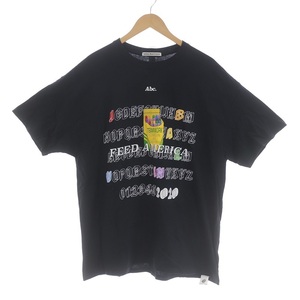 ADVISORY BOARD CRYSTALS J Balvin Feeding America COLORES T-shirt Tシャツ クルーネック 半袖 黒 マルチカラー ■GY06 /SI5